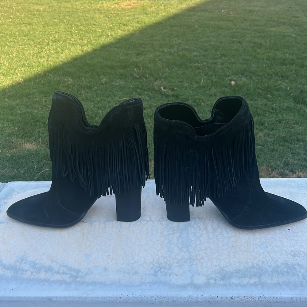 Black fringe ankle boots - Picture 8 of 8